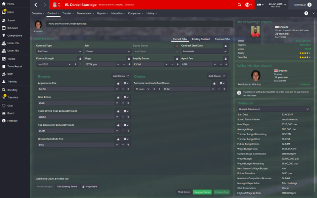 Daniel Sturridge_ Contract Contract Offer