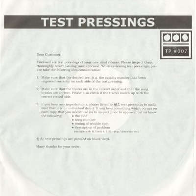 Demdike Stare – Test pressing 007 (EP)